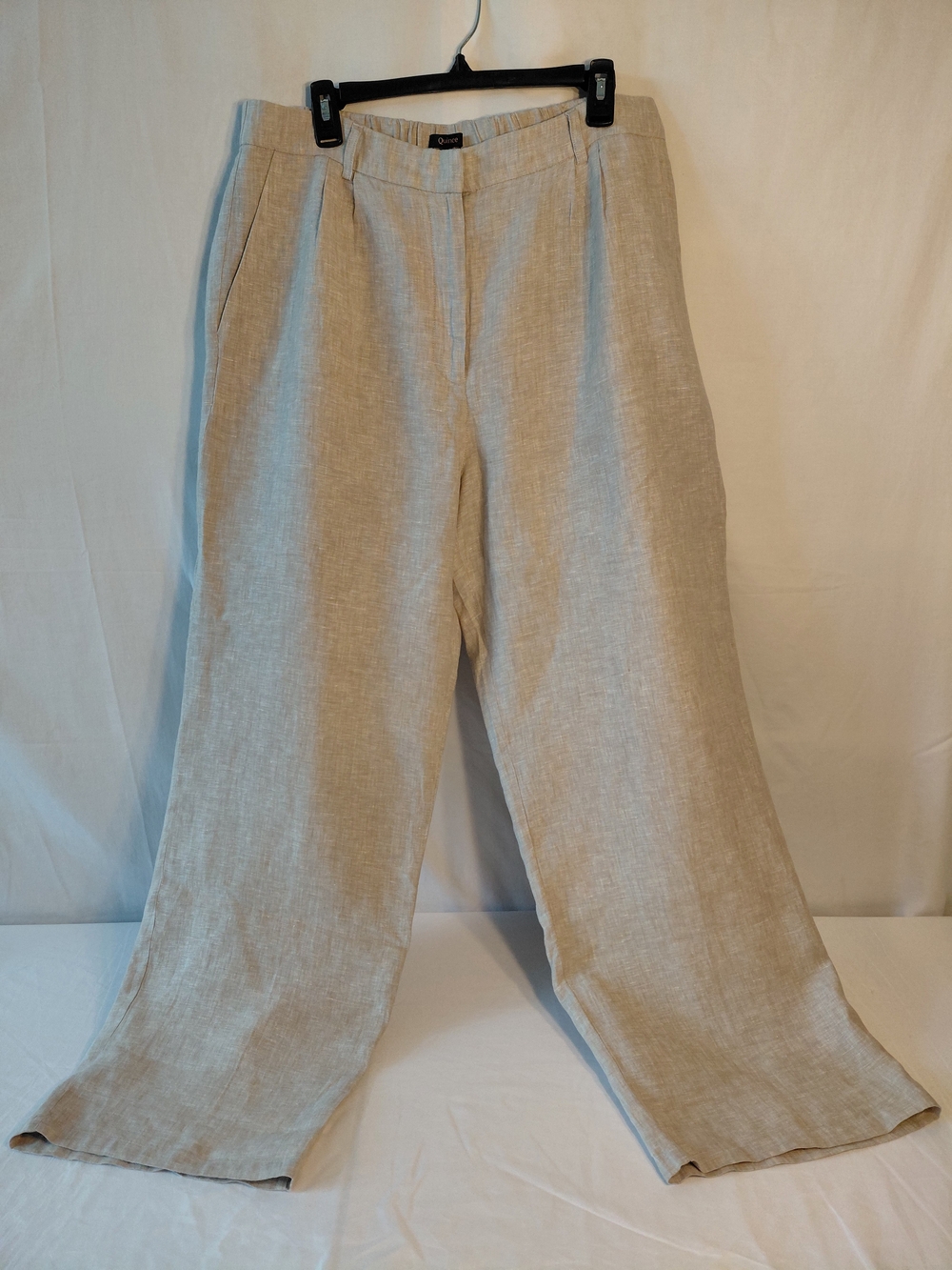 Quince Brand Flax/Beige Elastic-Waist Linen Fully Lined  Blend Pants NWT